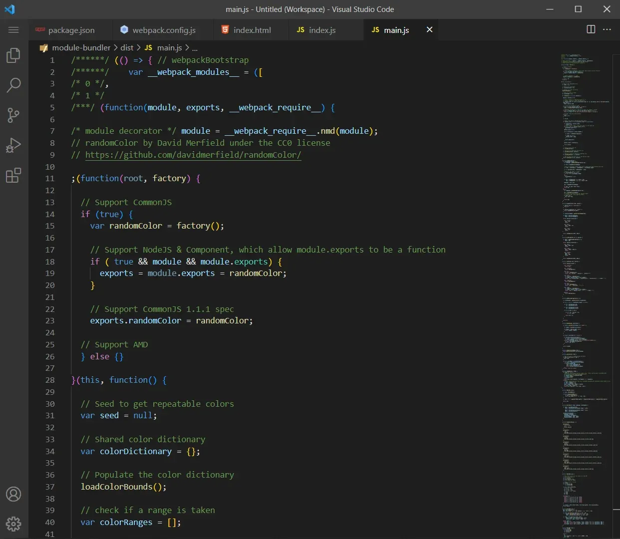 Example of a none mode
bundle