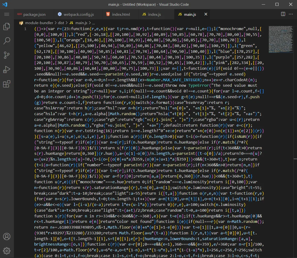 Example of a production mode
bundle