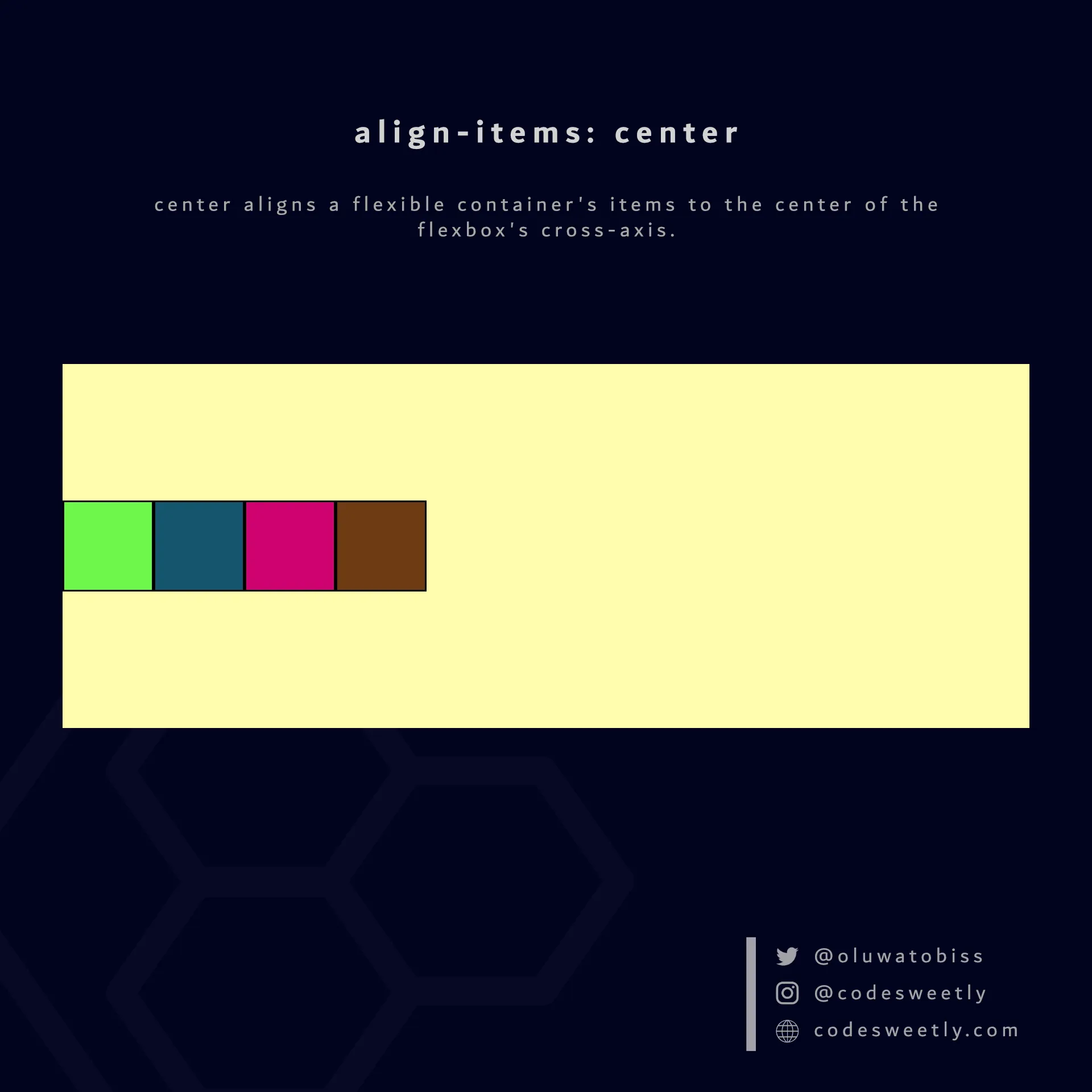 Illustration of align-items' center
value