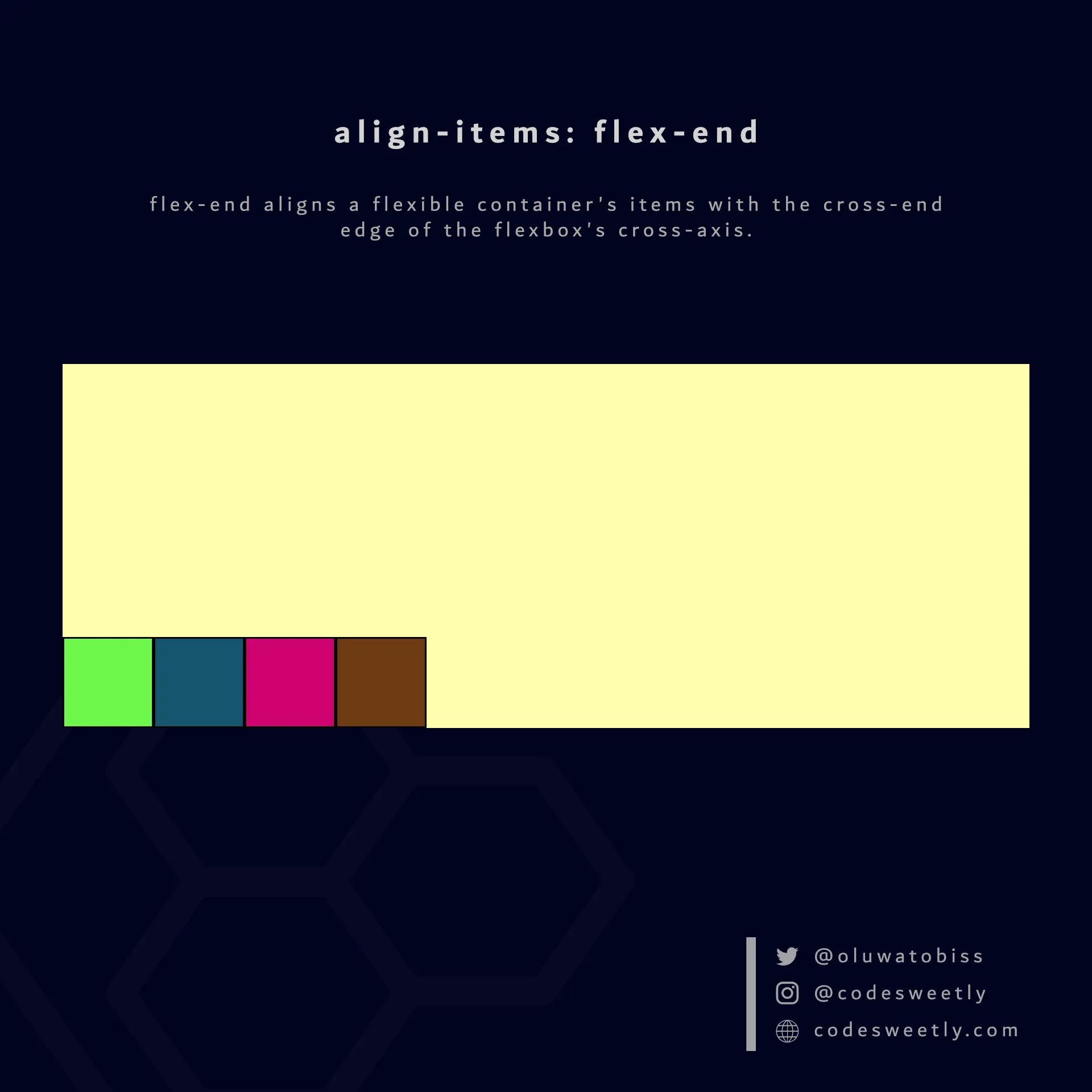 Illustration of align-items' flex-end
value