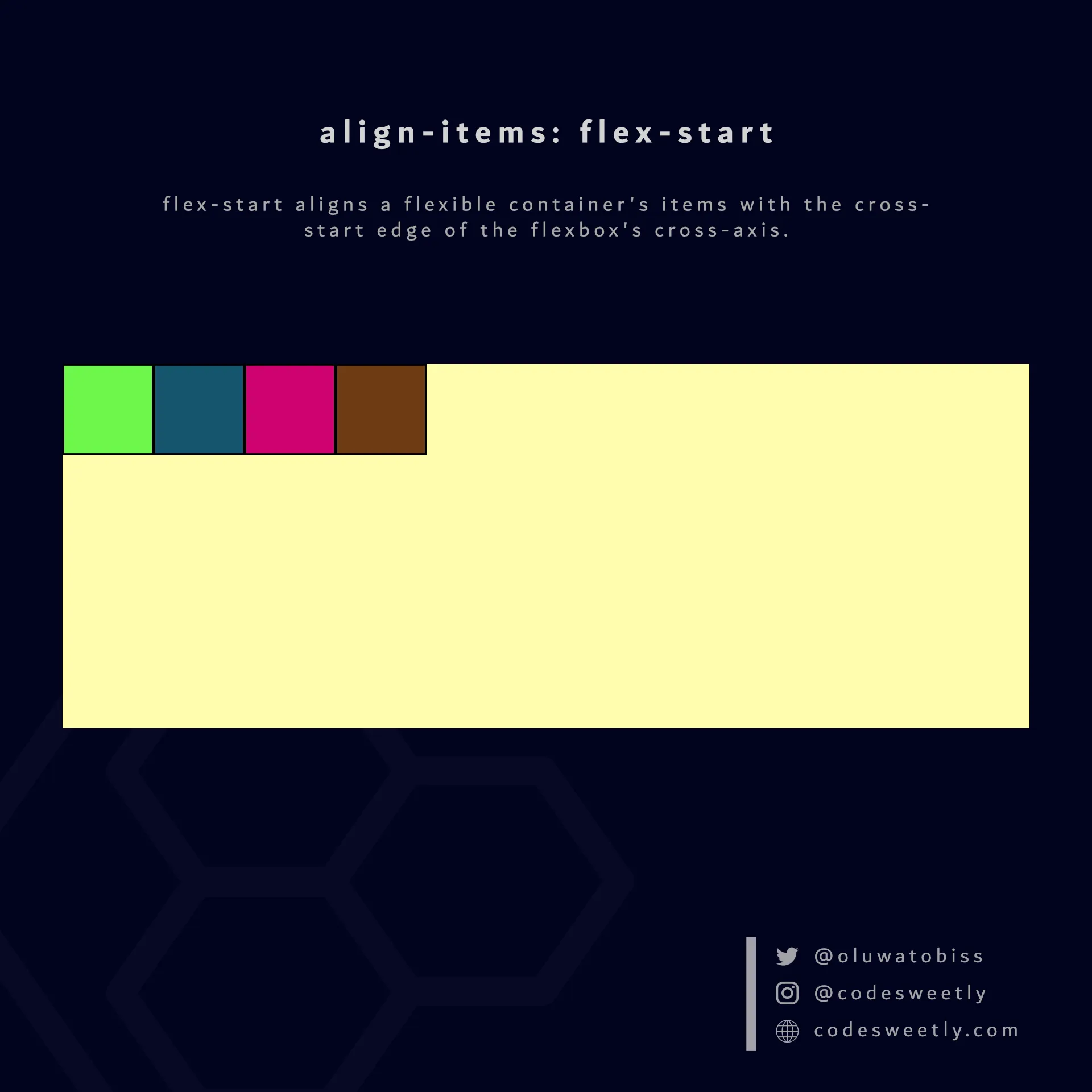 Illustration of align-items' flex-start
value