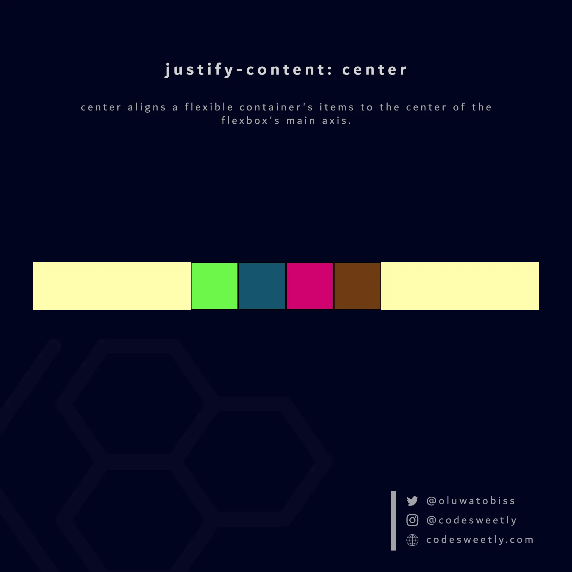 Illustration of justify-content's center
value
