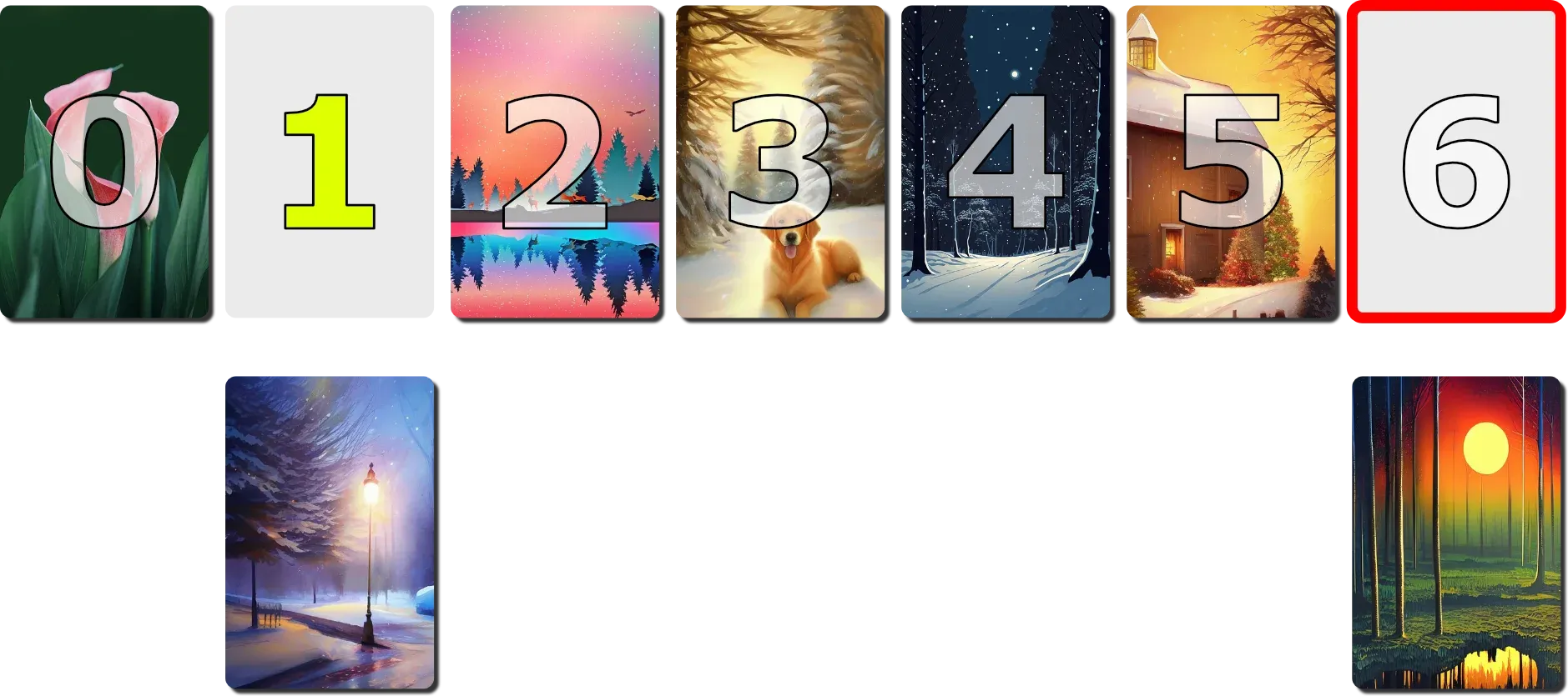 Swapping of index 1 and 6's
cards