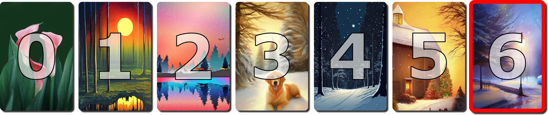 Highlight of the card at index
6