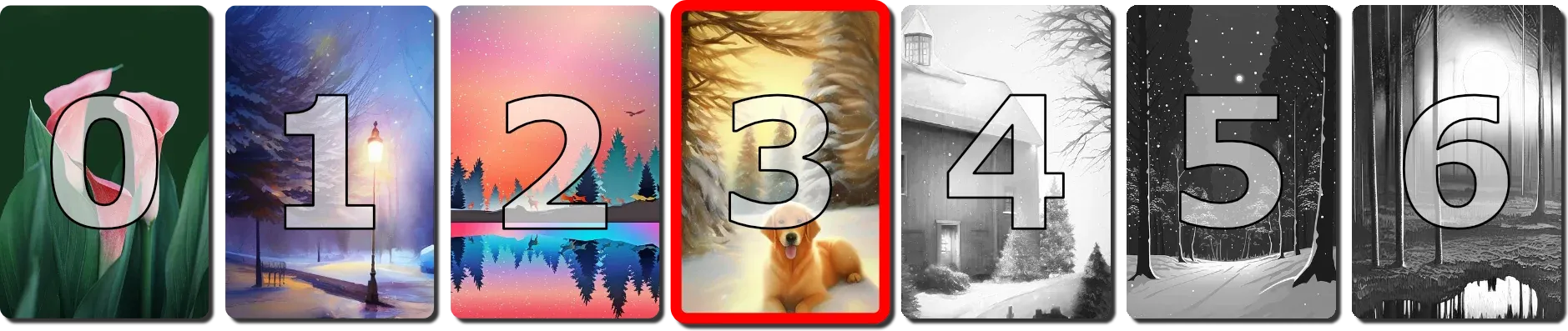 Highlight of the card at index
3