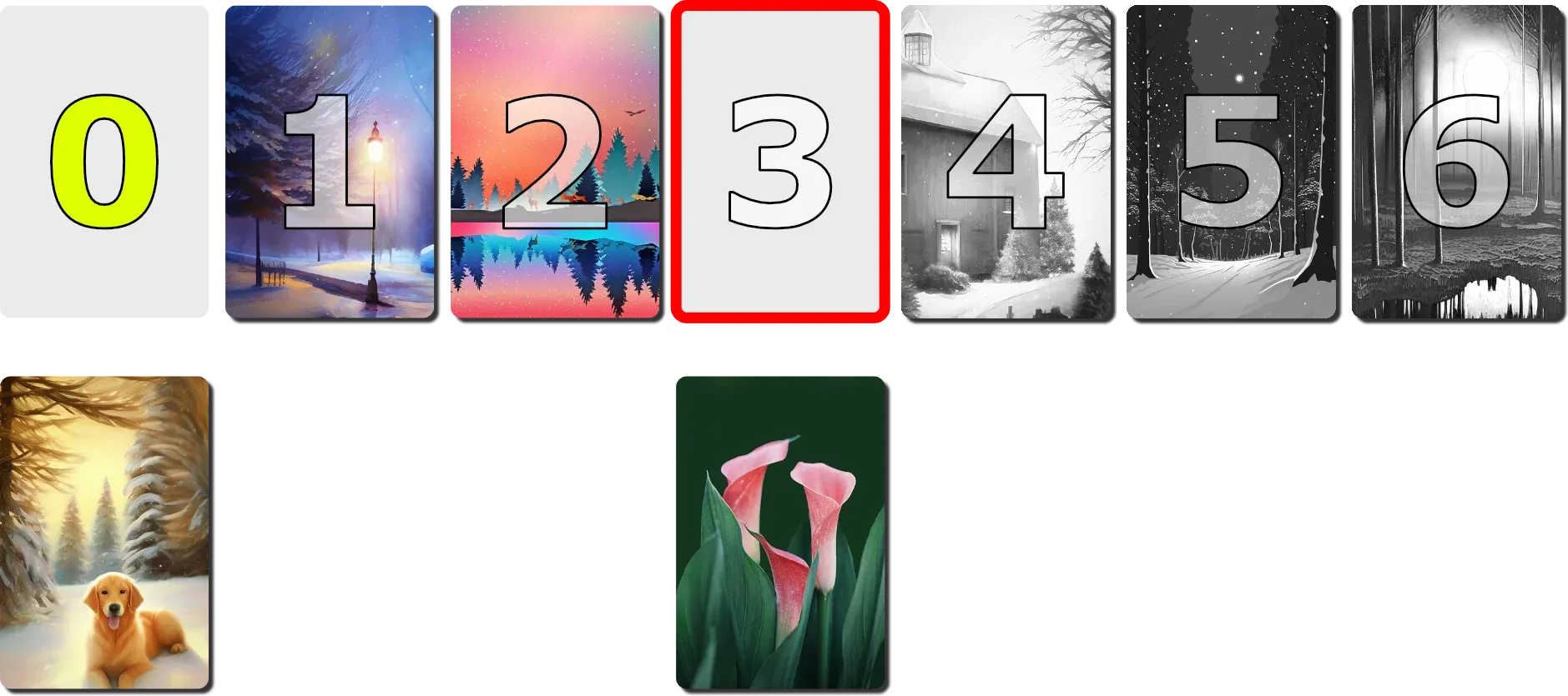 Swapping of index 0 and 3's
cards