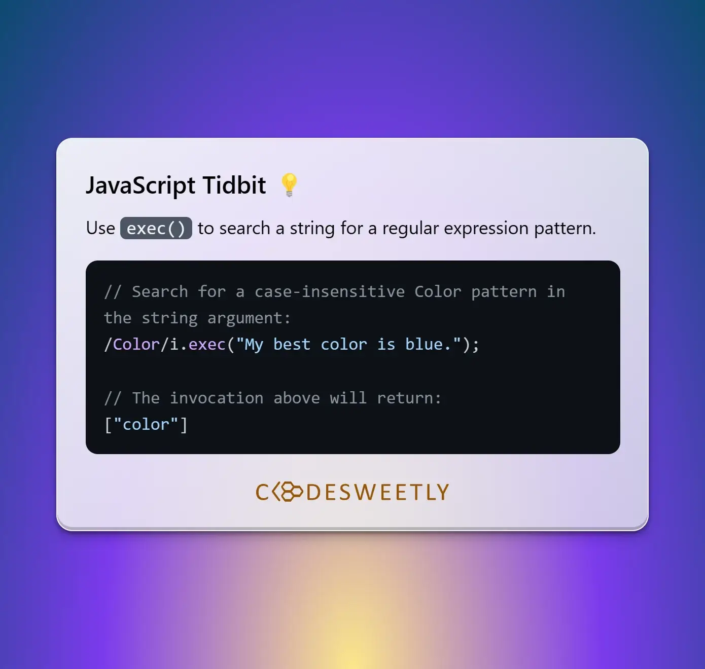 RegExp exec() method's tidbit