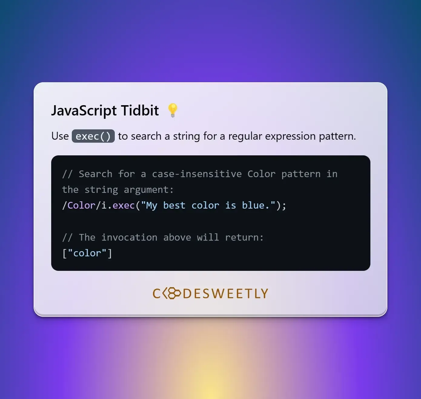 RegExp exec() method's
tidbit