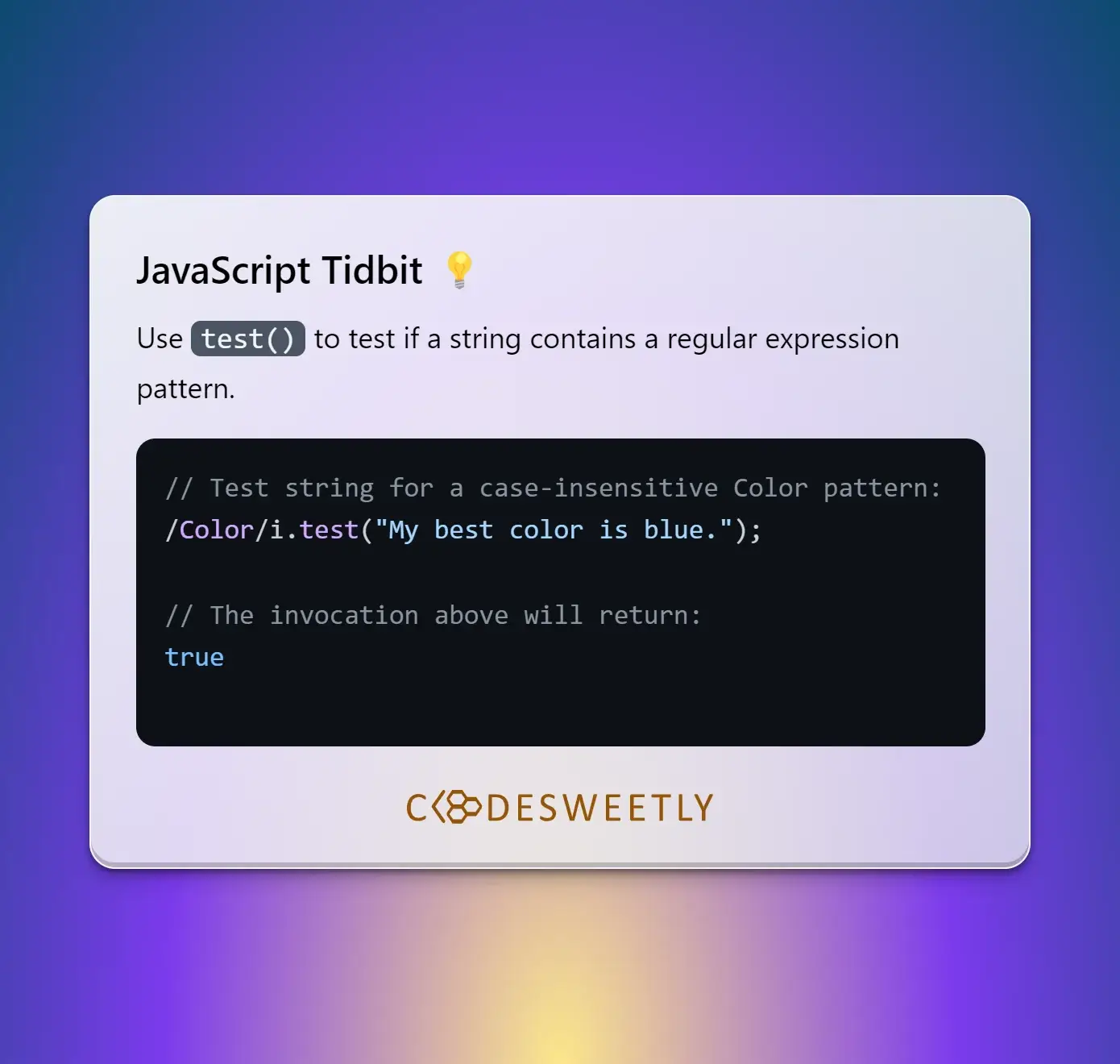 RegExp test() method's tidbit
