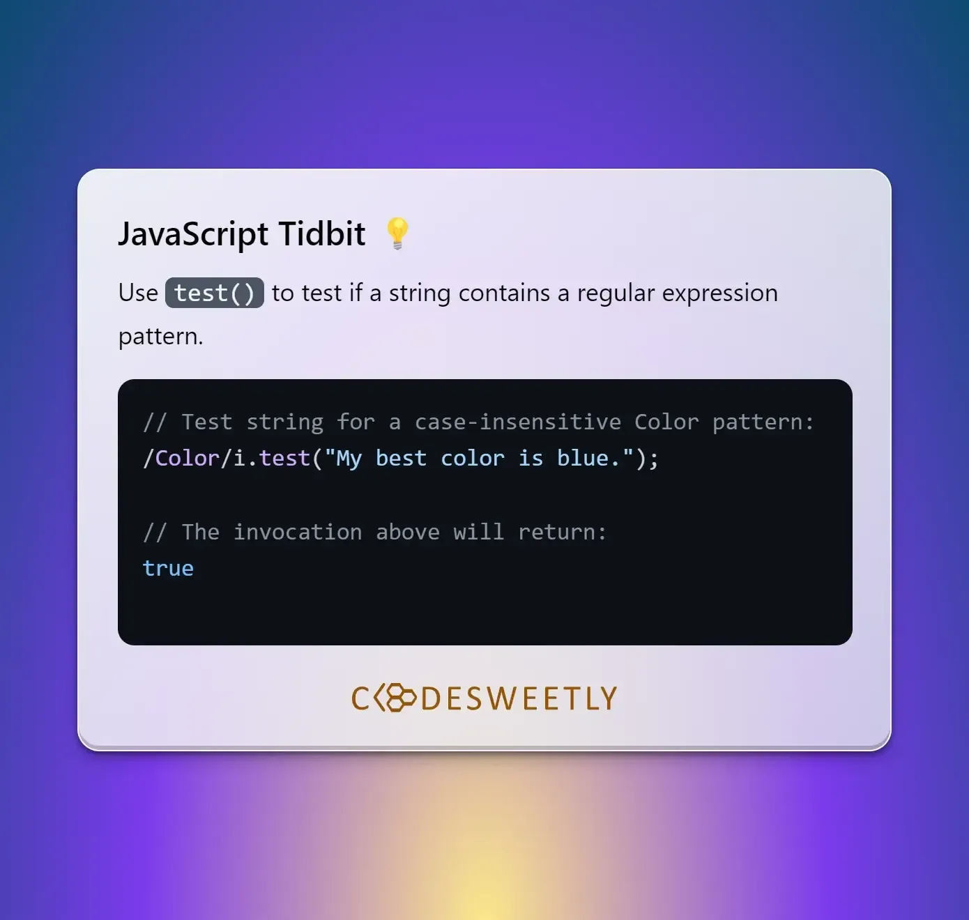 RegExp test() method's
tidbit