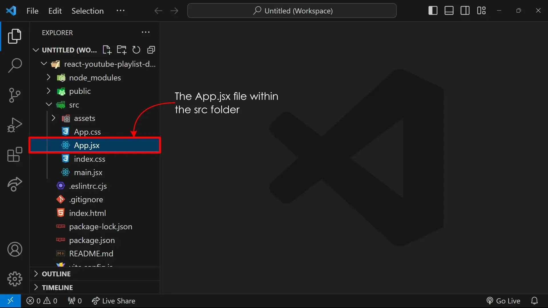 Highlight of the App.jsx
file